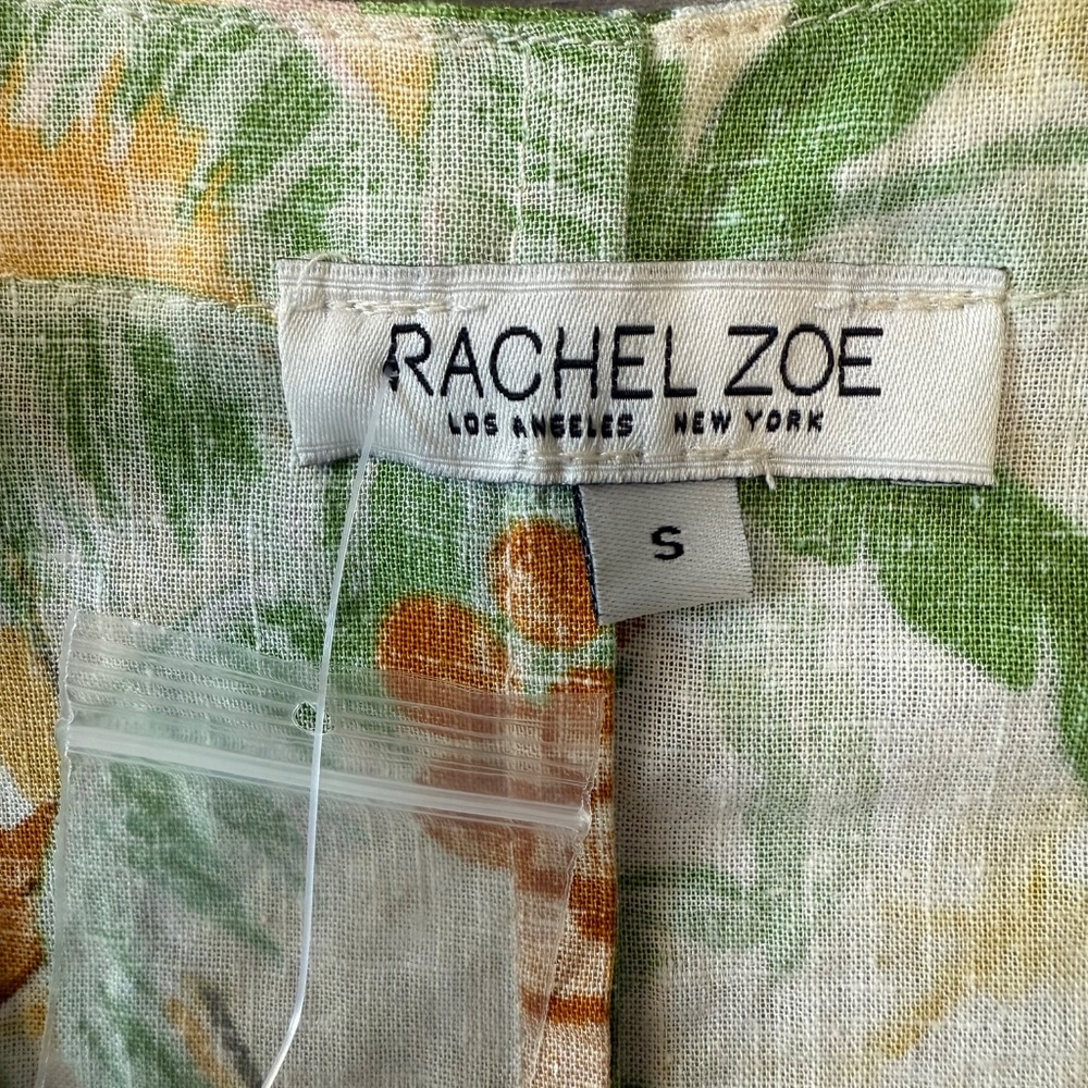 Rachel Zoe Linen Blend Palm Print Oversized Blouse Size S - Picture 7 of 8